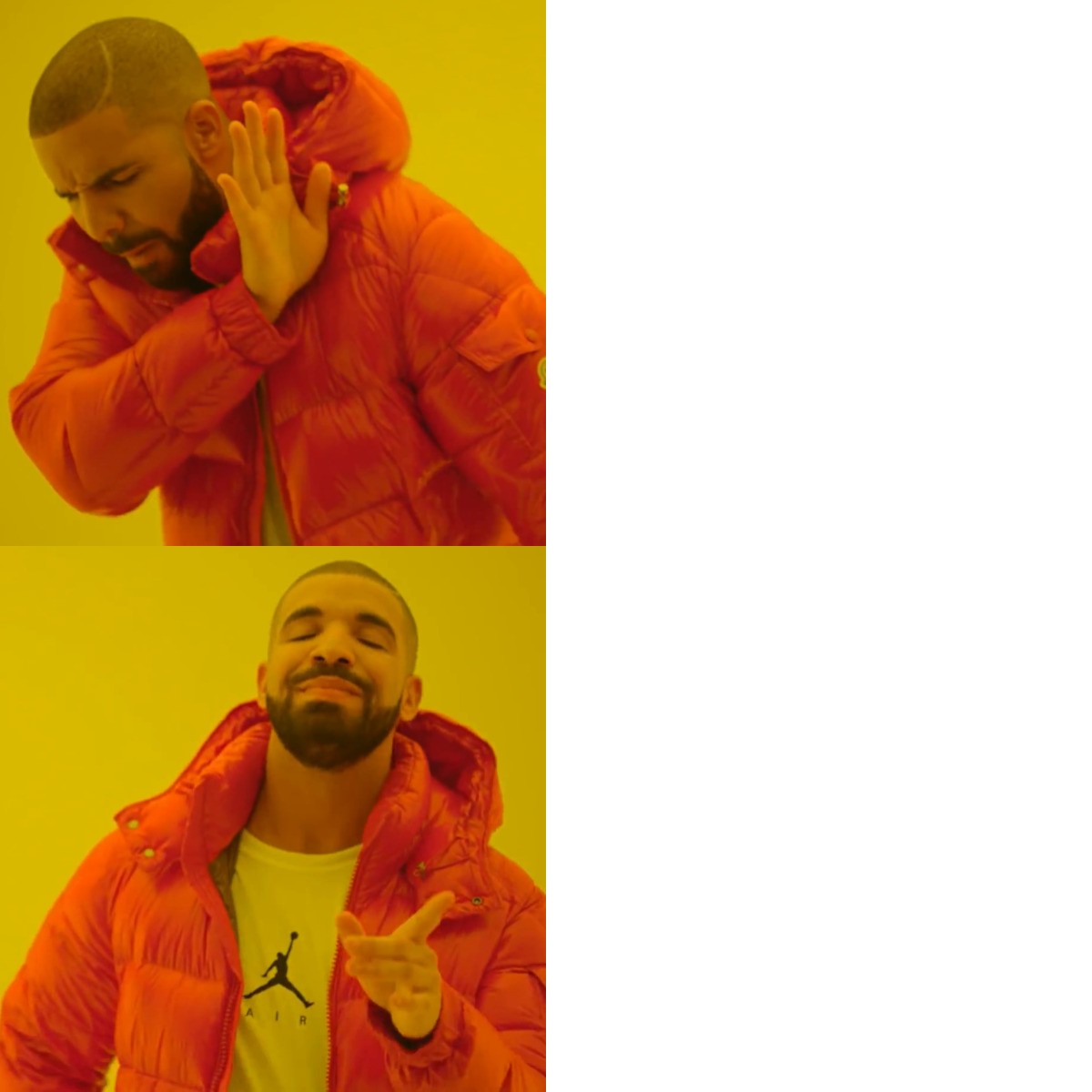 Drake Hotline Bling meme about Hard Yakka