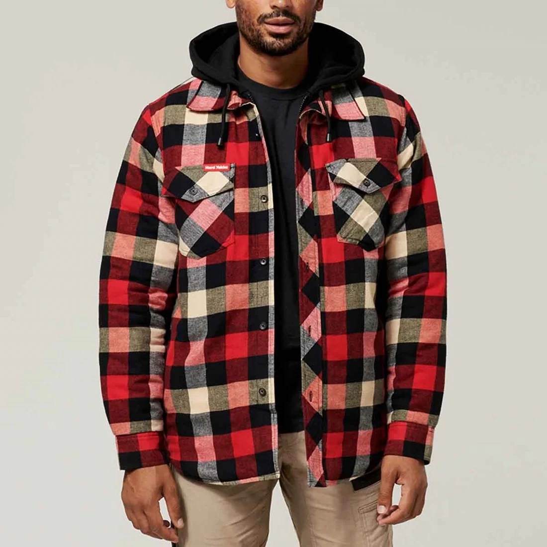 Men's Quilted Shacket in red - Image 1
