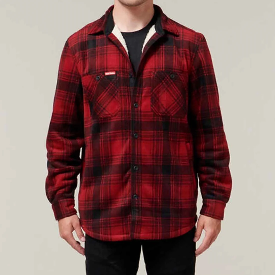 Men's Sherpa Jacket in red - Image 1